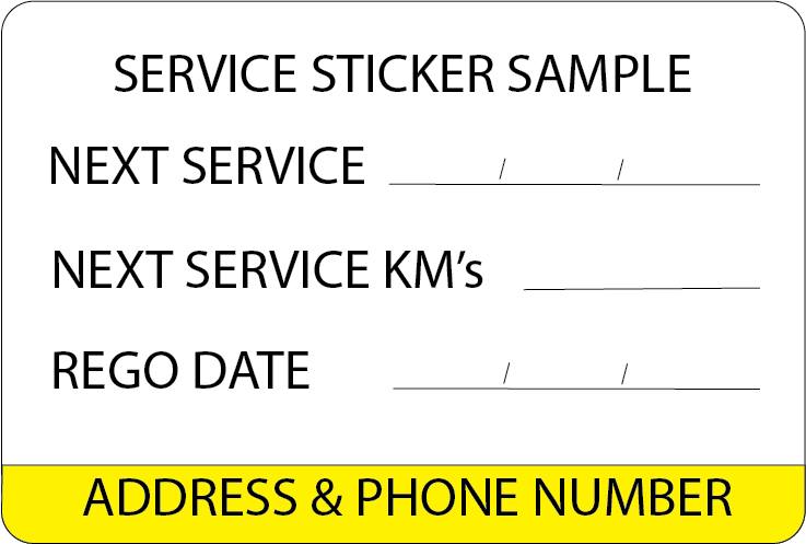 Double Sided Service stickers - Sheets